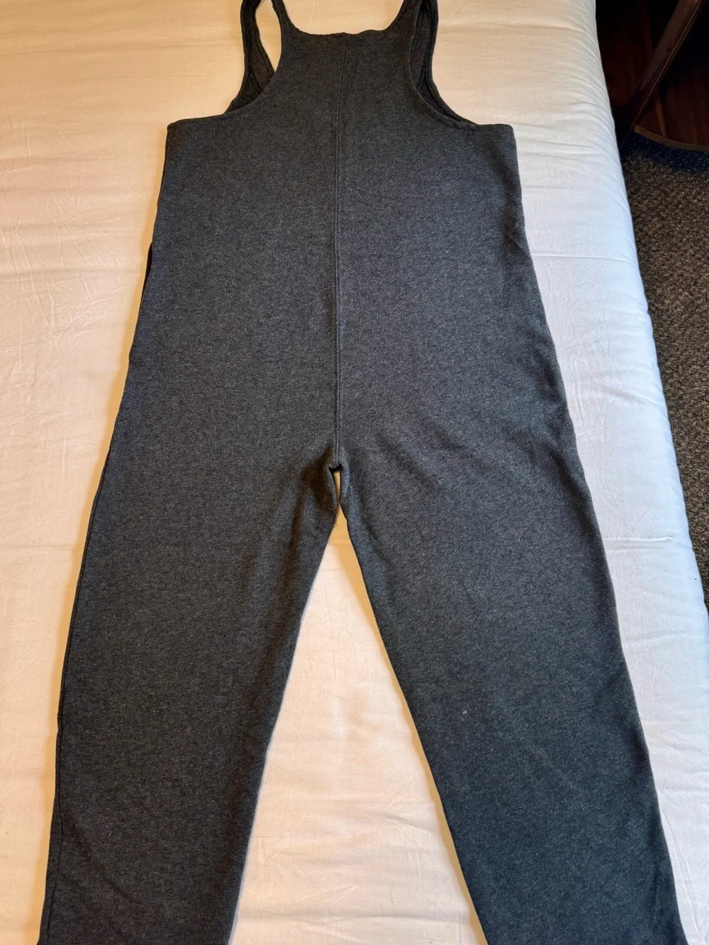 Colsie Gray Sweatshirt Jumpsuit Romper S Pockets Lounge One Piece